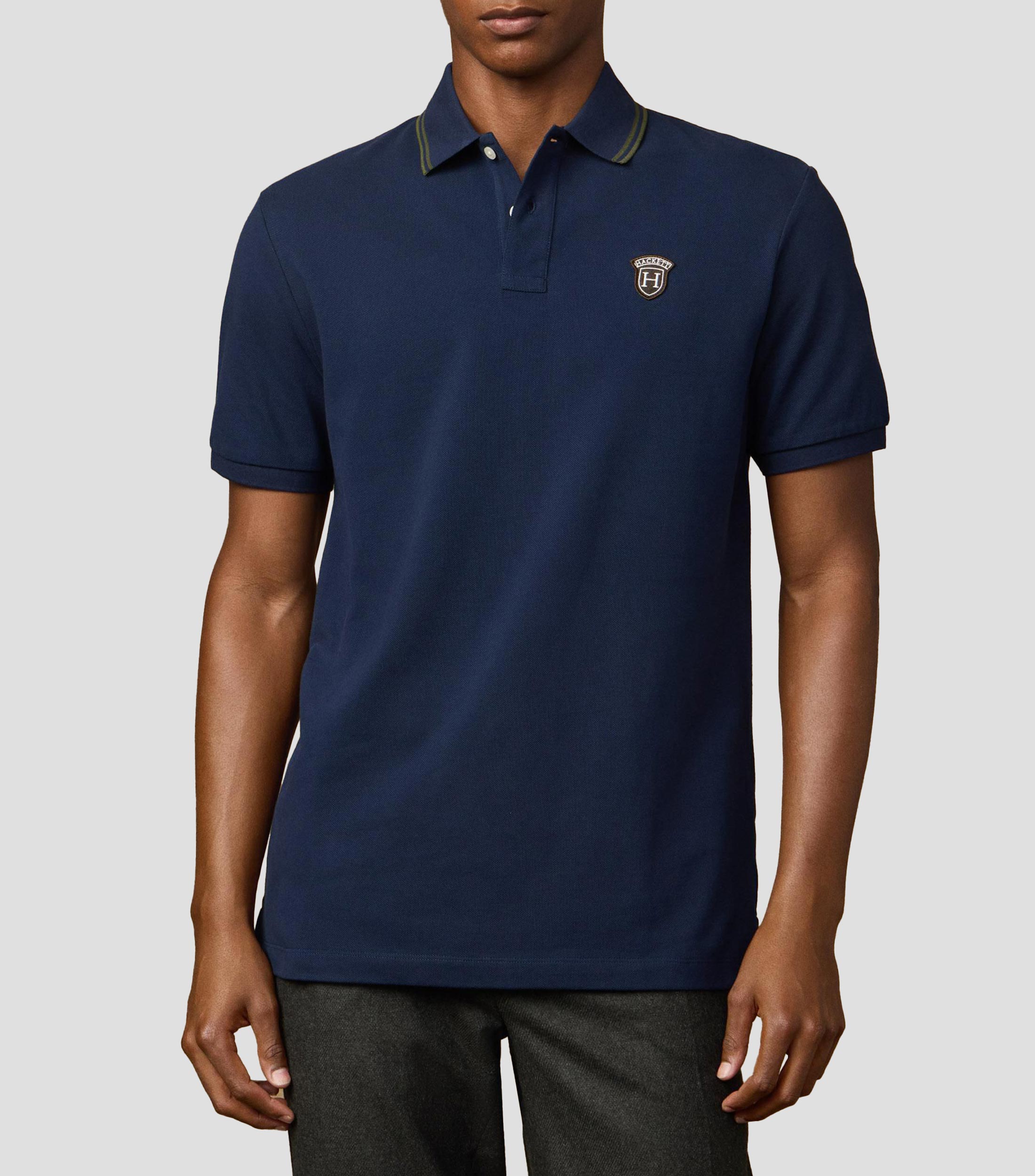Playera tipo polo manga corta lisa Hombre